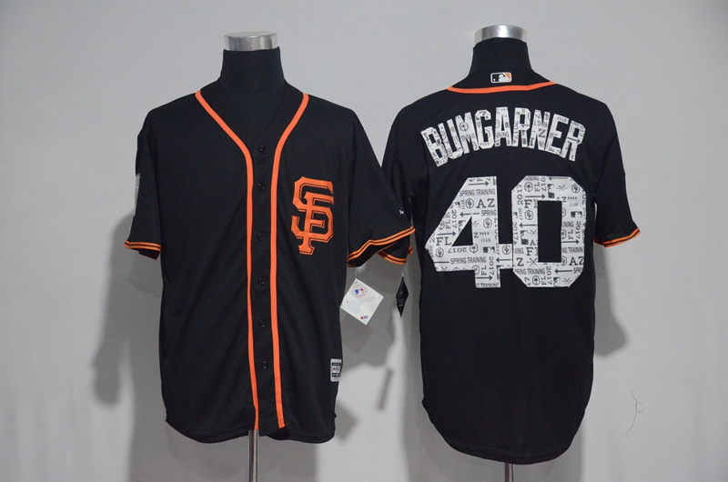 2017 MLB San Francisco Giants #40 Bumgarner Black Spring Training Jersey